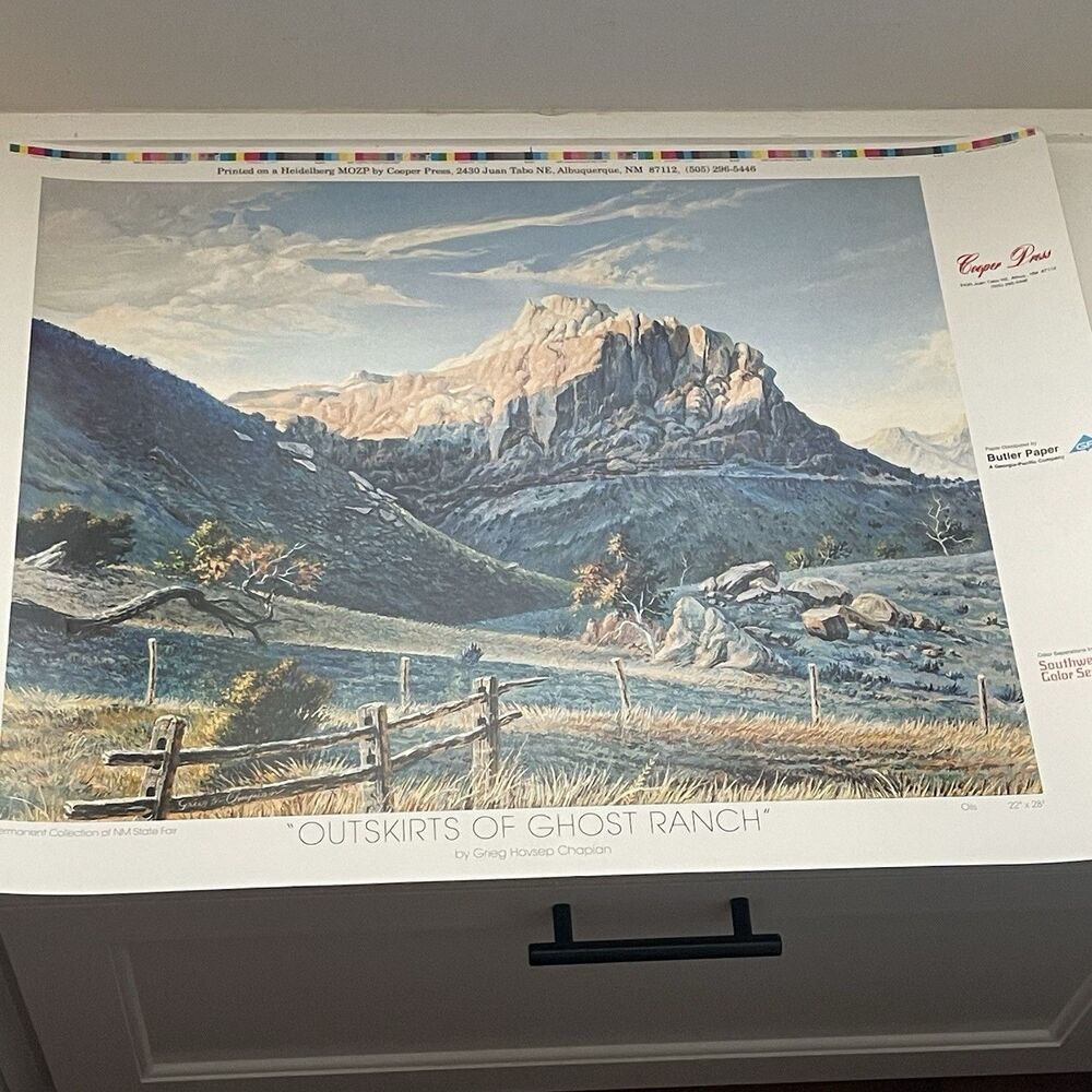 Grieg Chapian New Mexico Artist Art Print Outskirts Of Ghost Ranch 25x19